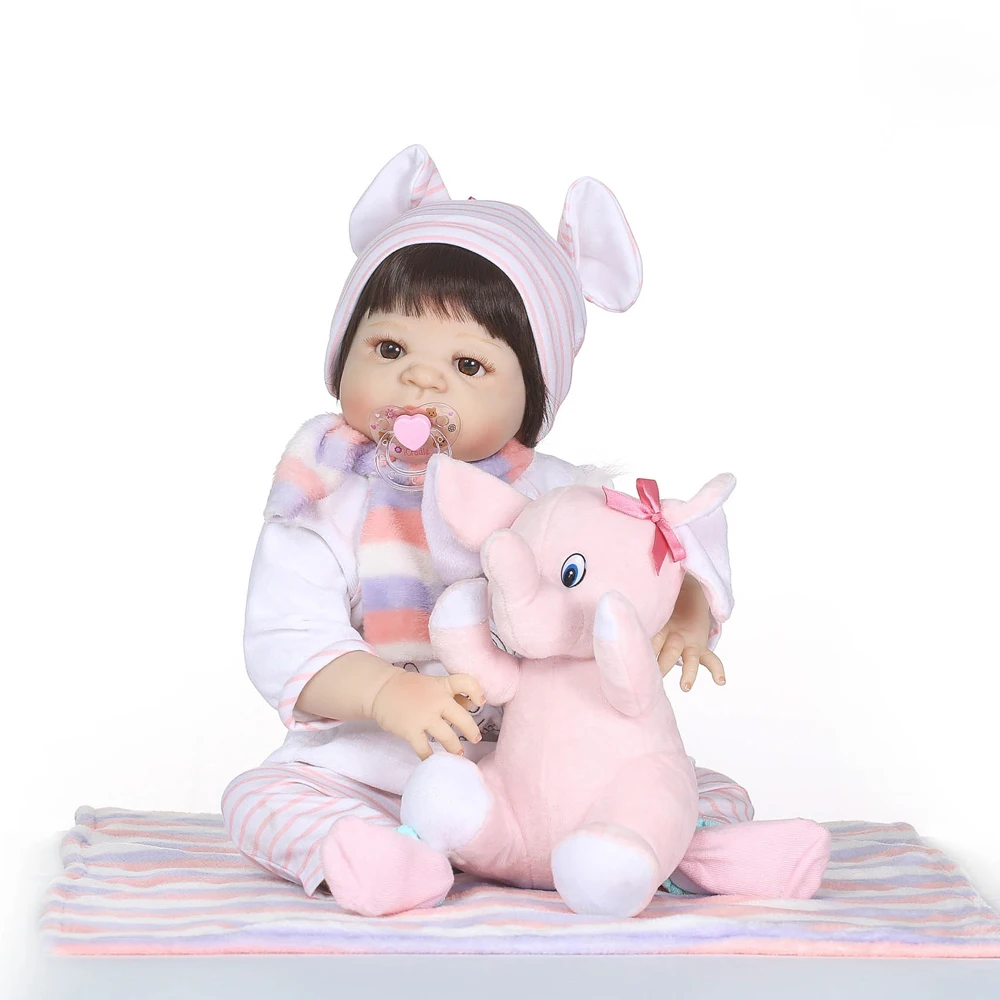 

Original 55cm Full Silicone Reborn Baby Doll Bathe Play House Toy Vinyl Newborn Girl Babies Children Kids Alive Bebe Bonecas