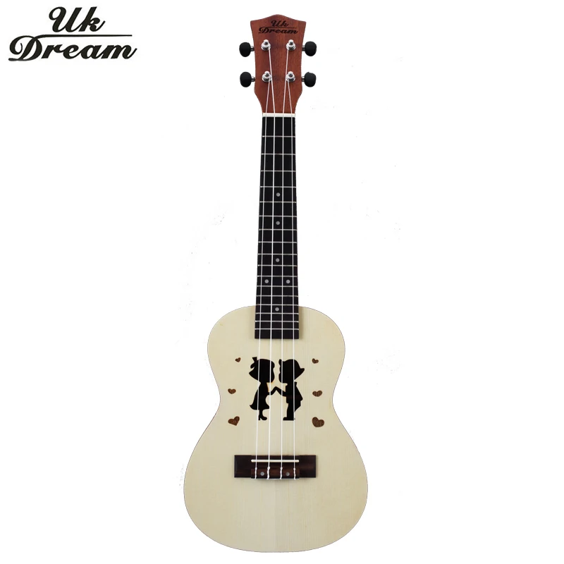 

Wooden Guitar Ukulele Wood Couple Models 23-inch Spruce Sapele Mini Hawaii Small Color Small Guitar 4 Strings Guitar UC-Hand New