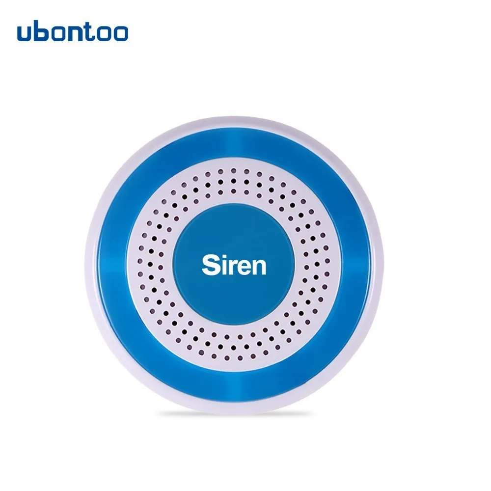 ubontoo 433MHz wireless strobe siren solar powered blue flash light 110db for pstn wifi gsm alarm system home security