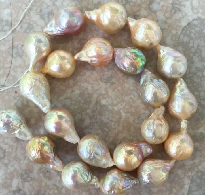 

Wholesale FREE SHIPPING > elegant huge 13-14MM south sea gold pink purple multicolor pearl necklace 18inch