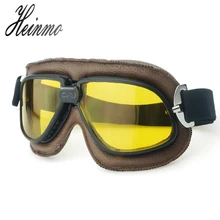 Motocross Óculos De Proteção Clara do vintage Óculos Steampunk óculos de Sol Do Esporte Para Bicicleta Da Sujeira Capacete Da Motocicleta do Piloto do Café