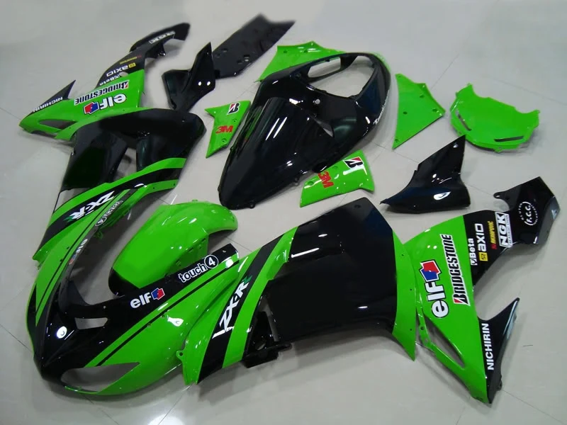 Пластик обтекатель комплект для Kawasaki ZX10R 2006 2007 цвета: зеленый, черный Обтекатели для кузова Ninja ZX-10R 06 07 ZS24+ 7 подарки