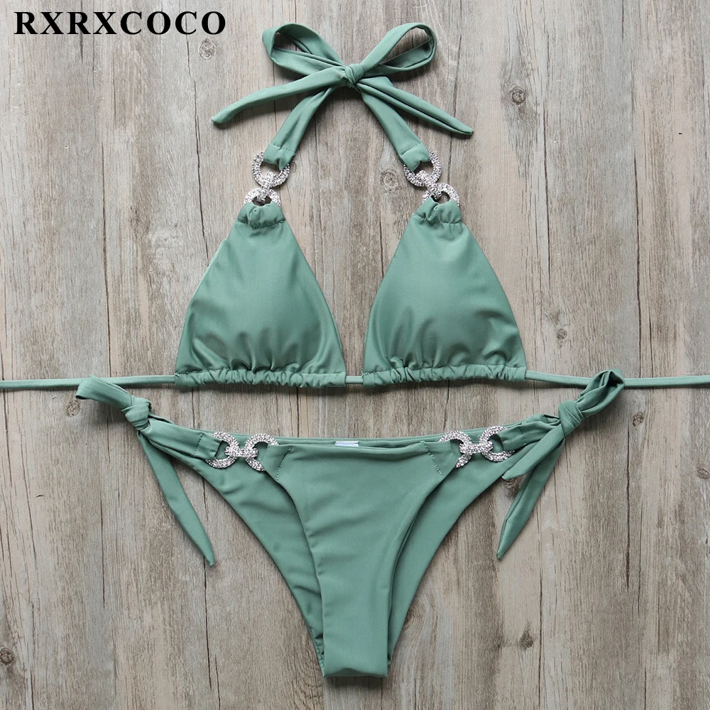 

RXRXCOCO 2018 New Two-pieces Swimwear Women Swimsuit Bandage Bikini Swimsuit Women Bikini Set Maillot De Bain Bathing Dropship