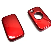 Один кнопочный дистанционный флип ключ защитный чехол глянцевый металлический красный цвет для Mercedes Benz