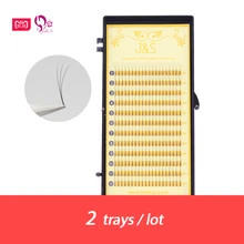 J& S,, 2 коробки, объемные 3D W ресницы для наращивания, 0,10 толщина, волосы, норка, термоклеящиеся ресницы, индивидуальные ресницы, вееры, ресницы