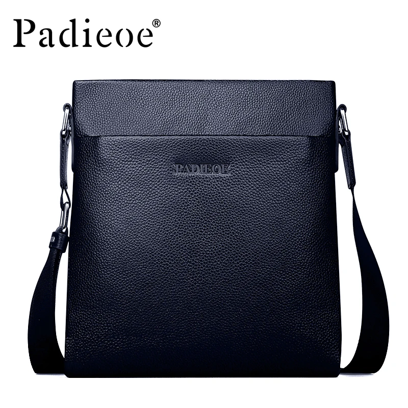 

Luxury new 2017 real leather leather bag shoulder bag lychee pattern men's handbag small men's harness bags black briefcase
