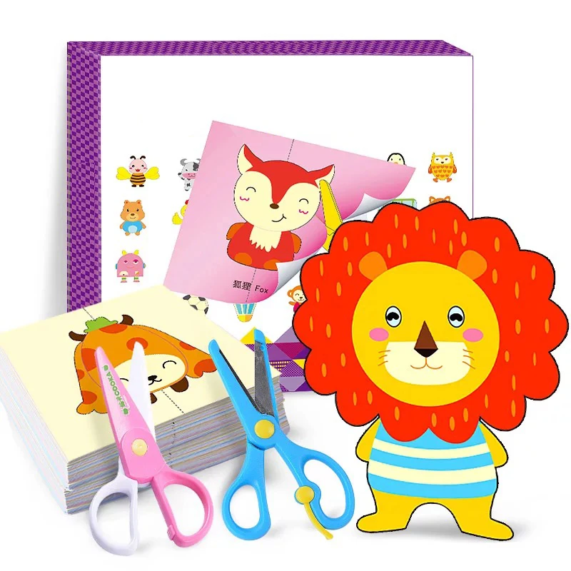 discount  Interesting children's paper cutting Manual Learning paper-cut Gift Set Manual Diy Kindergarten Toy