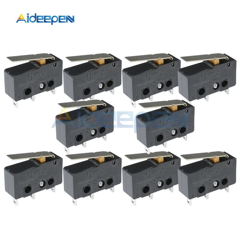 10Pcs/lot KW12-3 KW11-3Z 3 Pin Micro Limit Switch Roller Lever Pulley 5A 250V Snap Action Push Microswitches