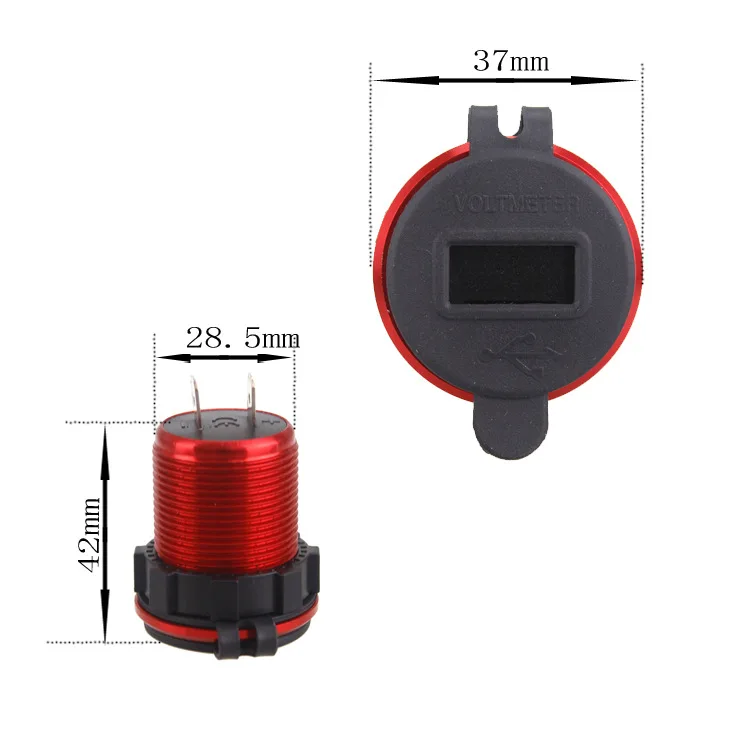 Двойной USB с Вольтметр зарядное устройство модифицированный RV мотоцикл автомобильное зарядное устройство общего 12-30 в алюминиевый сплав