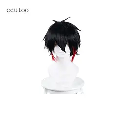 Ccutoo 12 "короткие черный, красный Mix Многоуровневая Синтетические волосы detentionhouse nanbaka jyugo № 15 Косплэй парик