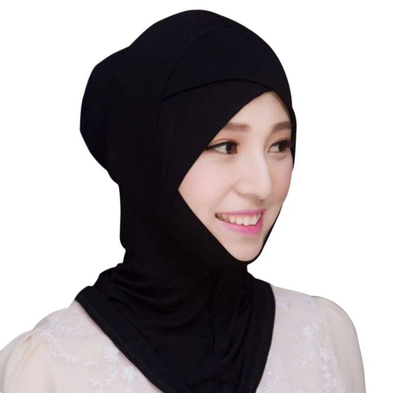 

Women Hijabs Muslim Hijab Stretch Turban Cotton Wrap Headscarf Rectangle Shawl Head Coverings 2018 Solid Color Hijabs W13