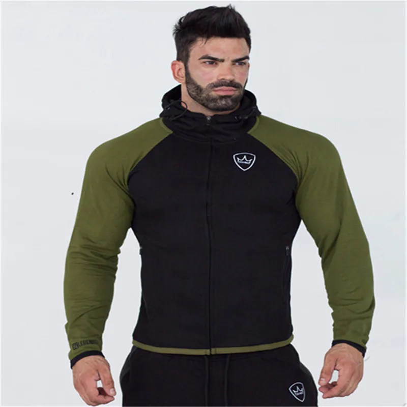 

2019 New Men Gyms Hoodies Brand Clothing Men Hoody Zipper Casual Sweatshirt Muscle Men's Slim Fitness Hooded Jackets