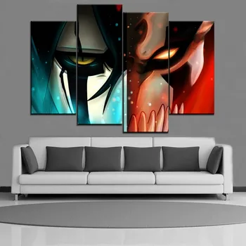 

Modular Picture Modern Home Wall Decor 4 Panel Ichigo Kurosaki And Ulquiorra Cifer Painting Canvas Art Print Anime Bleach Poster