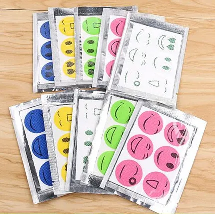 

60pcs/bag Mosquito Stickers DIY Mosquito Repellent Stickers Patches Cartoon Smiling Face Drive Repeller