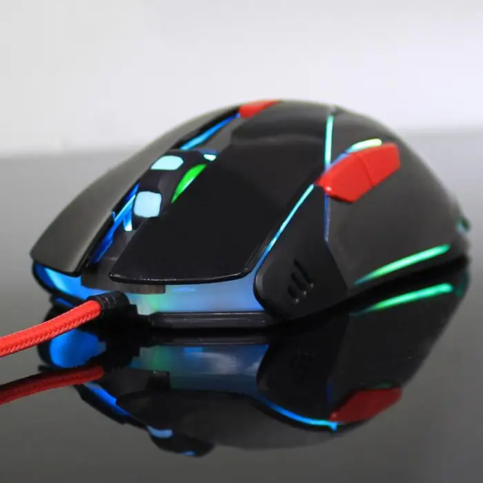 Новая игровая мышь проводная USB 6D кнопки dpi 4 режима 1,8 м светодиодный светильник модный для компьютера