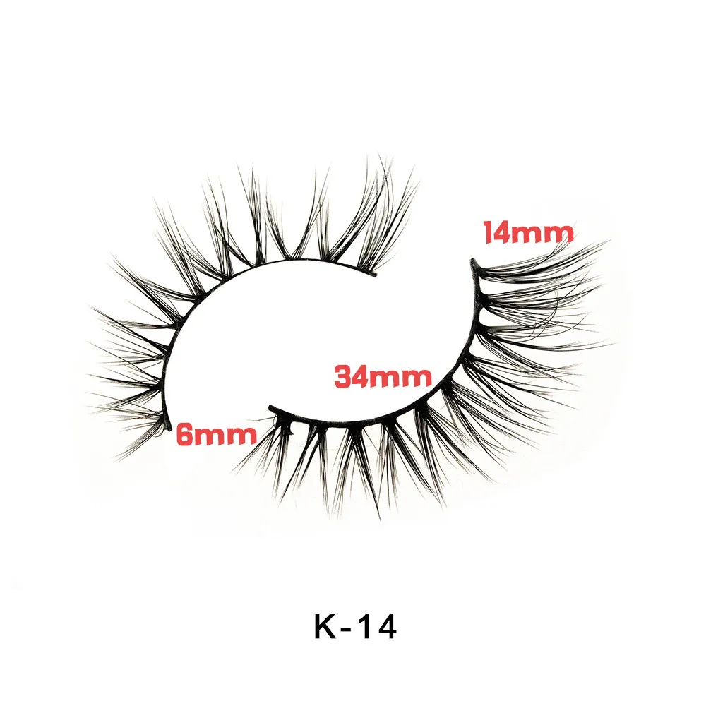 Корона ресницы 5 пар частная этикетка искусственные 3D норковые ресницы толстые ручной работы безжалостные Роскошные макияж шелковые ресницы - Цвет: K-14