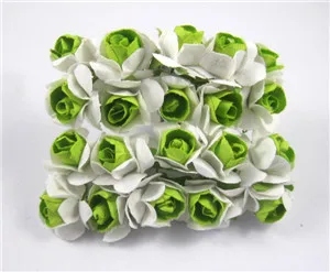 Распродажа! Lucia crafts 20 шт./лот бумажный букет цветов/Скрапбукинг искусственные розы цветы, свадебный букет A0201 - Цвет: Green