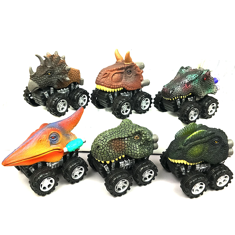 6 шт. 6 стилей высококачественный детский подарок на день игрушечный динозавр модель Маленькая игрушечная машинка задняя часть автомобиля