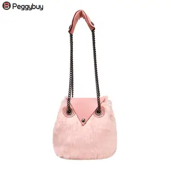 

Cute Cartoon Owl Chain Bag Women Plush Bucket Crossbody Bags Causal Ladies Elegant Shoulder Messenger Bag Girl Phone Coin Purses