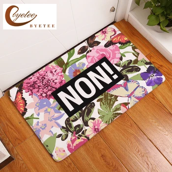 

[Byetee] Letter Mat Door Flower Plant Printing Foot Pad Bathroom Kitchen Water Absorbent Non-slip Rugs Household Products