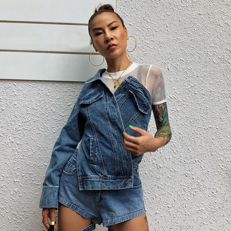 Denim Jacket For Women Lapel 