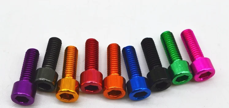 2pcs Bicycle Water Bottle Holder Mount Bolts M5*10mm aluminium alloy Screw TT
