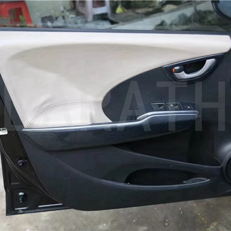 Для Honda Fit Jazz 2007-2012 углеродное волокно Черное Красное дерево переднее рулевое колесо вентиляционное отверстие переключатель окна Внутренняя дверь интерьер 26 шт