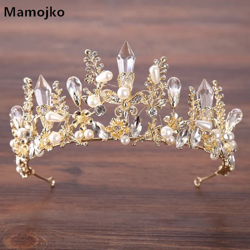 Женская Корона невесты с искусственным жемчугом и кристаллами|jewelry hair accessories|wedding