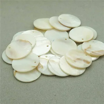 

20pcs Natural Shell Craft Round Spacer 8 10 15 20 25 30 35 40mm Decoration Charm Pendant DIY Earring Jewelry Making Findings