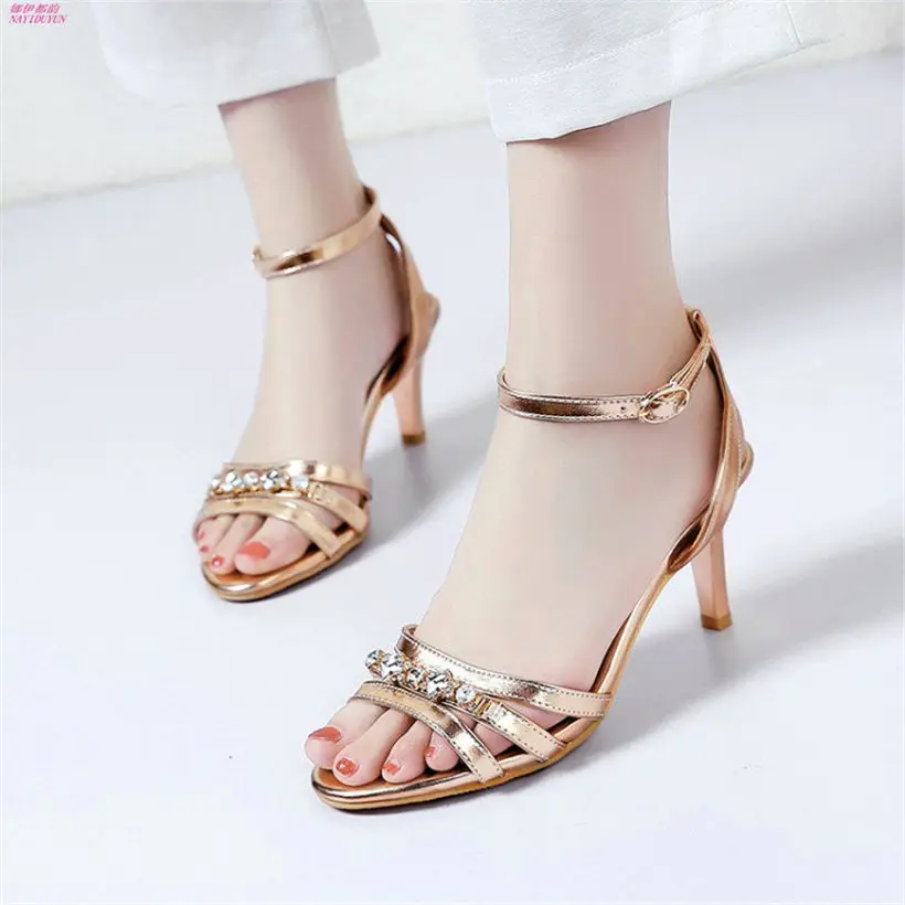 NAYIDUYUN 2018 Womens Diamonds Patent Leather Roman Gladiator Sandals ...