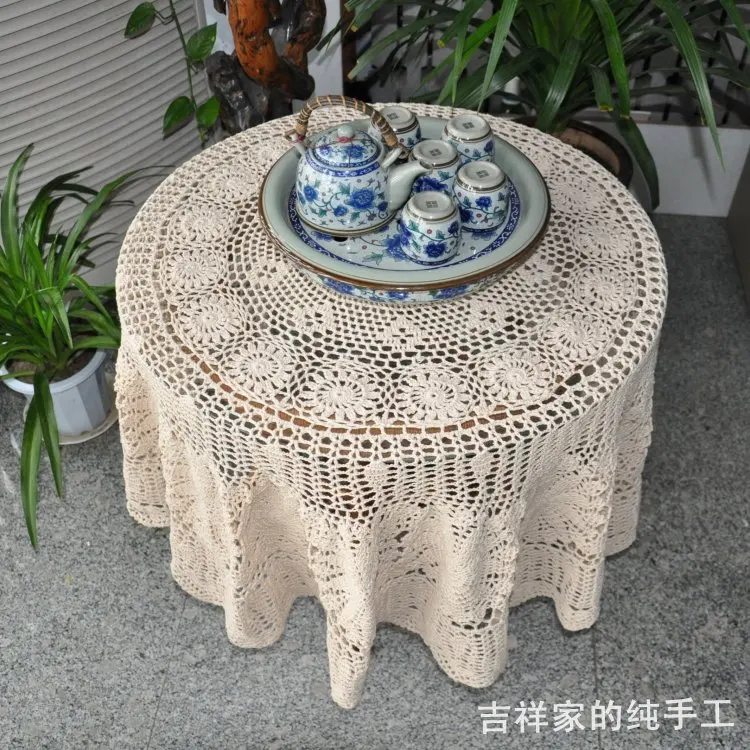 

Free shipping cotton crochet lace tablecloth cover for coffee table dining table cloth cutout table cover towel as home decor