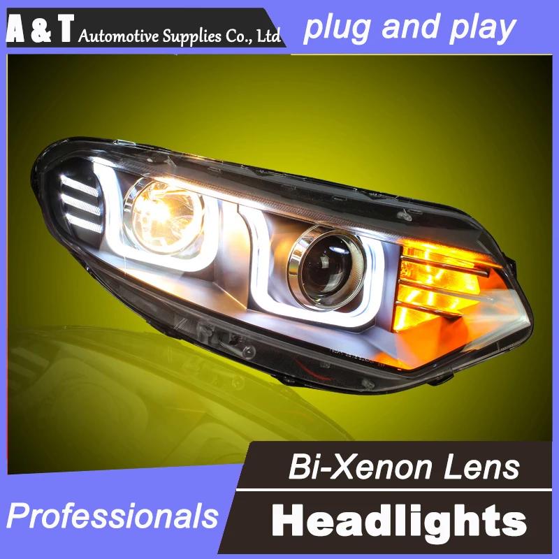 car styling For Ford EcoSport headlight assembly angel eyes 2013 For