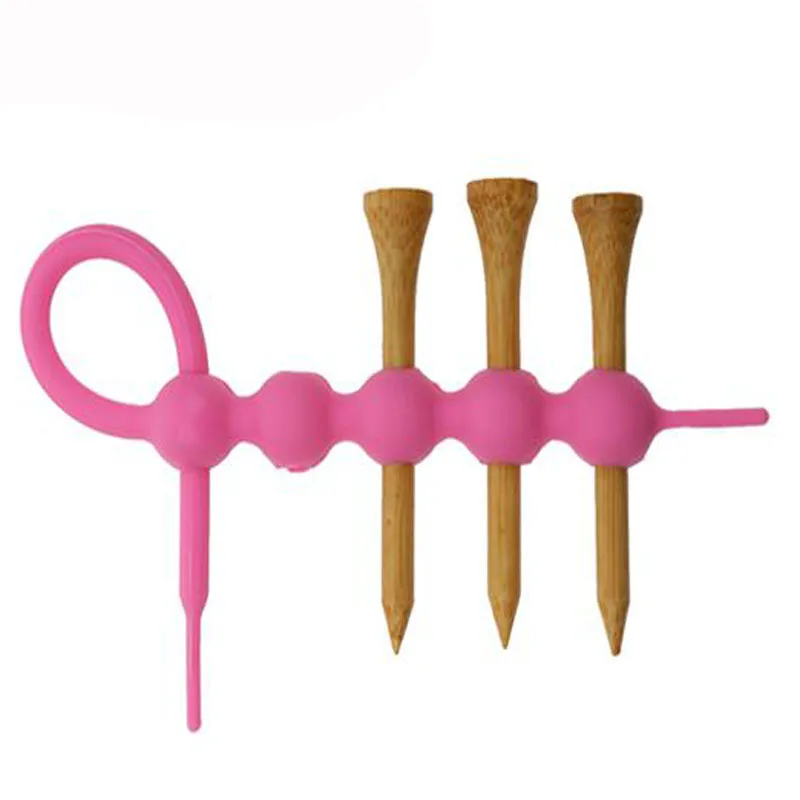 2016 new Pink Rubber Mini Golf Tees Holder Tool Carrier Clip + 4pcs Wood Golf Tees 2016 new Pink Rubber Mini Golf Tees Holder Tool Carrier Clip + 4pcs Wood Golf Tees