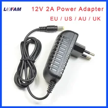 LOFAM 12 V 2A адаптер питания 5,5*2,1 мм DC порт 90 см длина кабеля AC 100 V-240 V 12 V 2A 2000mA вилка для ЕС/США/Австралии/Великобритании