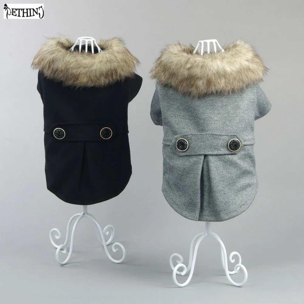 knit pet clothes for small dog clothing spring wholesale costumes for dog coats with fur collar