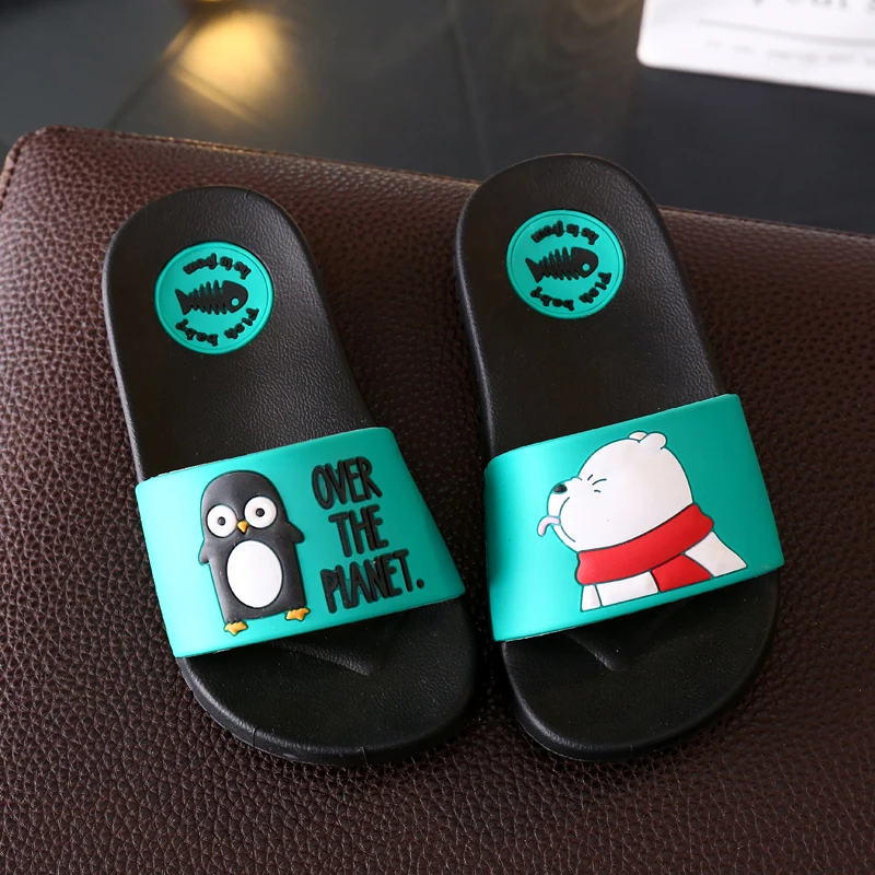 Kids Cartoon Bear Indoor Slippers Toddler Boys Girls Family Summer Home Flip Flop Baby Bedroom Shoes Children Beach Wear Sandals