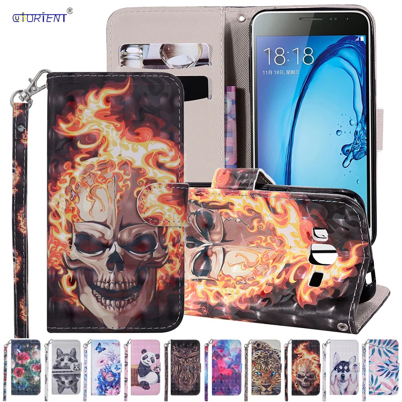 3D кожаный чехол для Samsung J3 2016 J320 телефона с откидной крышкой SM J320F J320H J320FN чехлы