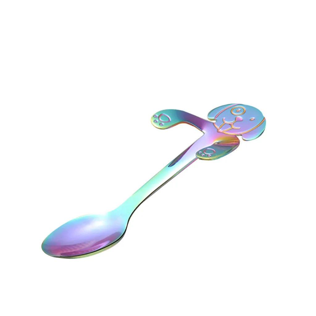 Coloful нержавеющая сталь ложка с длинной ручкой льда ложка кофейная ложка чай Главная Кухня Столовые ложки 0508