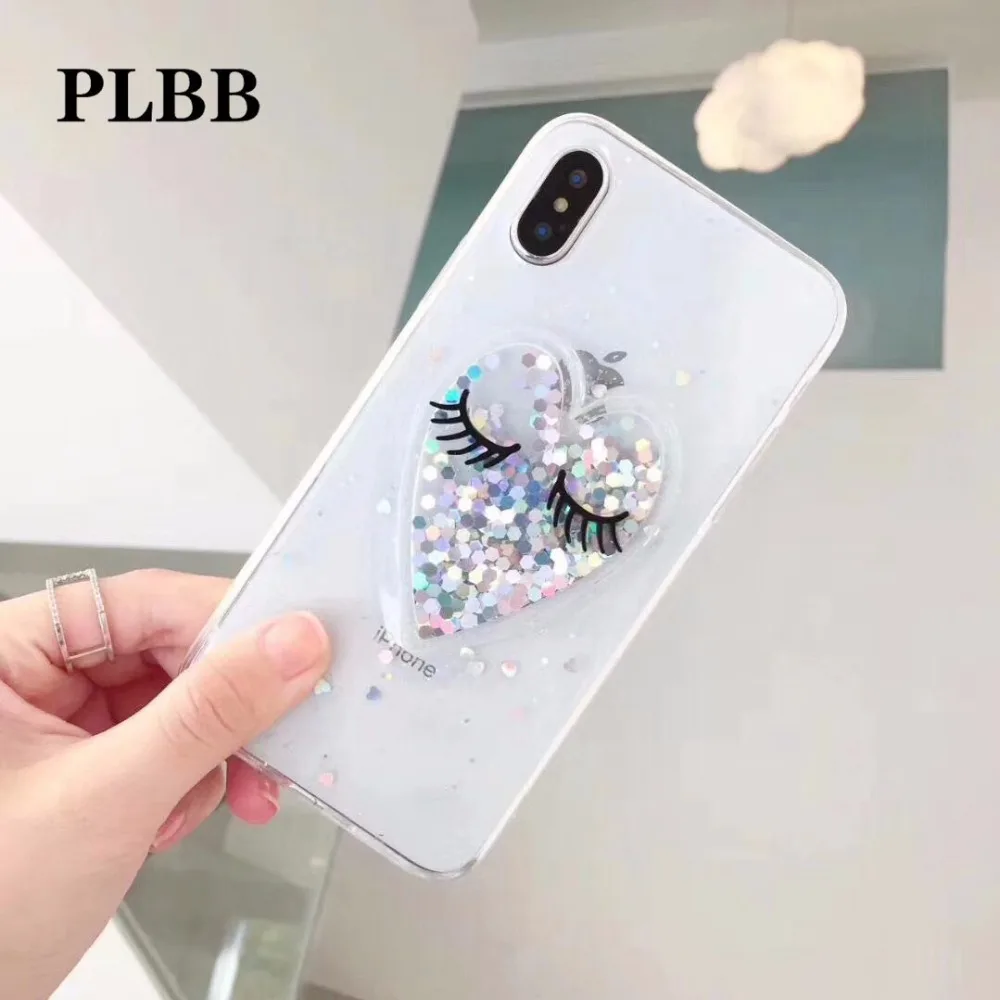 Чехол для телефона с объемными ресницами и надписями Love/Ears iPhone 6S 7 8 Plus XS 11 Pro MAX XR