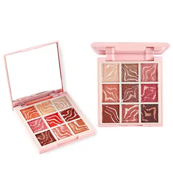 

Women Eye Make Up - 9 Color Eyeshadow Mermaid Marbled Eyeshadow Pearlescent Matte Baking Powder Eyeshadow