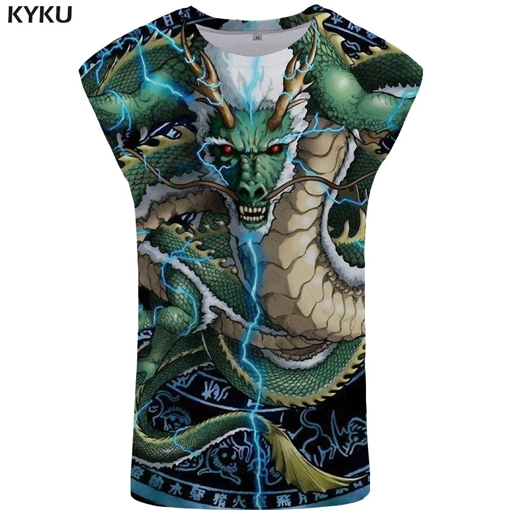 KYKU бренд Dragon Tank Топ для мужчин животное Singlet Dragon Ball Z жилет молния для мужчин s Бодибилдинг война Стрингер мужская майка - Цвет: Tank Top 07