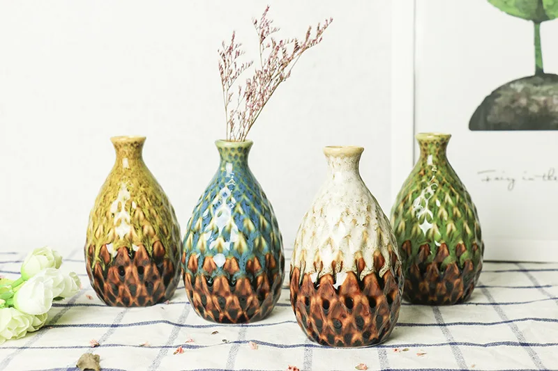 Керамическая ваза цветочный горшок Ананас Форма стол творческий ручной работы фарфоровый домашний декор E