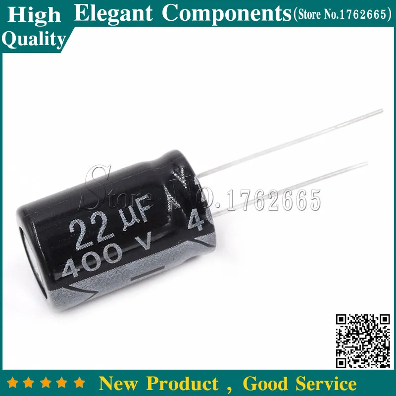 

10PCS 400V 22UF 22UF 400V Aluminum Electrolytic Capacitor 400 V / 22 UF Size 13*21MM Electrolytic Capacitor Free Shipping