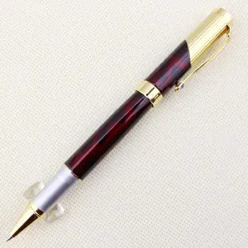 

Dark Red And Golden Luxury Diamond Extra Fine Nib Fountain Pen Free Shipping 0.38mm Ink Pens For Writing R20
