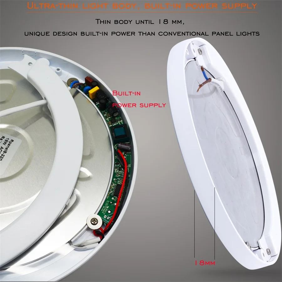  18W LED Panel Light Ceiling Lights Led sensor Downlight Human Body Infrared Detector Motion Switch 