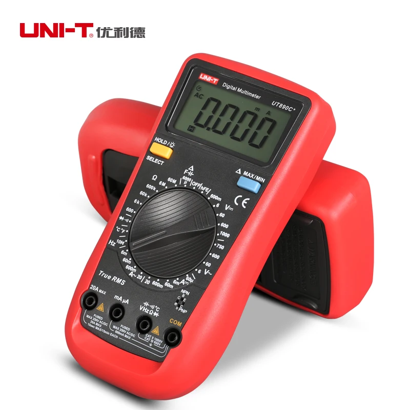 UNI T UT890C+ цифровой мультиметр, измеряющий истинные квадратичные значения Цифровой мультиметр переменного тока постоянного тока тестер LCD Подсветка Частота Диод Температура мультиметра