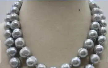 

GORGEOUS 11-13MM BAROQUE GREY PEARL NECKLACE 36INCH 50"