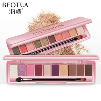 

10 Color Eyeshadow Palette Glitter Matte Eye Shadow Make Up Long Lasting Waterproof Eye Beauty Cosmetic
