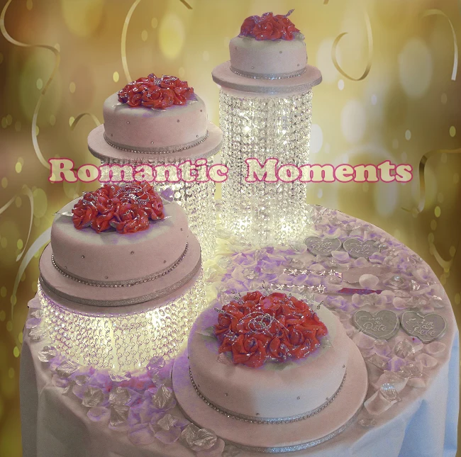 

3pcs/lot Wedding Cake Stand Crystal cake holder Round Crystal cake stand wedding centerpiece wedding decoration