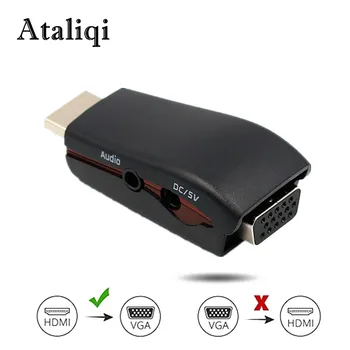 

Ataliqi HDMI to VGA Converter Adapter with Audio Cable Support 1080P for HDTV XBOX PS3 PS4 Laptop TV Box PC Projector